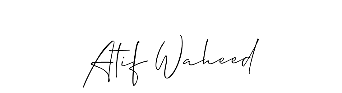 How to make Atif Waheed signature? Allison_Script is a professional autograph style. Create handwritten signature for Atif Waheed name. Atif Waheed signature style 2 images and pictures png