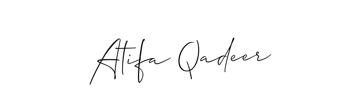 How to Draw Atifa Qadeer signature style? Allison_Script is a latest design signature styles for name Atifa Qadeer. Atifa Qadeer signature style 2 images and pictures png