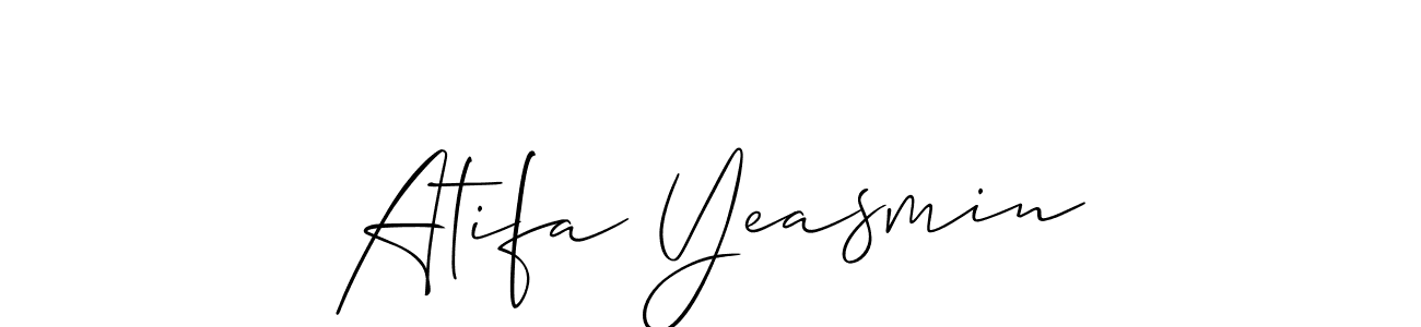 Make a short Atifa Yeasmin signature style. Manage your documents anywhere anytime using Allison_Script. Create and add eSignatures, submit forms, share and send files easily. Atifa Yeasmin signature style 2 images and pictures png