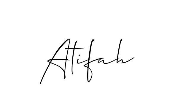 It looks lik you need a new signature style for name Atifah. Design unique handwritten (Allison_Script) signature with our free signature maker in just a few clicks. Atifah signature style 2 images and pictures png