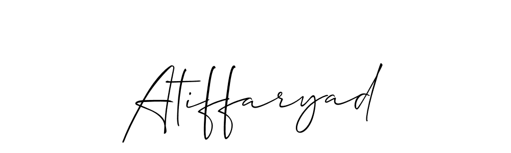 It looks lik you need a new signature style for name Atiffaryad. Design unique handwritten (Allison_Script) signature with our free signature maker in just a few clicks. Atiffaryad signature style 2 images and pictures png
