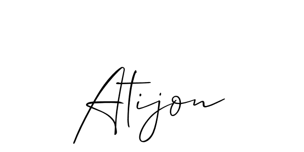 You should practise on your own different ways (Allison_Script) to write your name (Atijon) in signature. don't let someone else do it for you. Atijon signature style 2 images and pictures png
