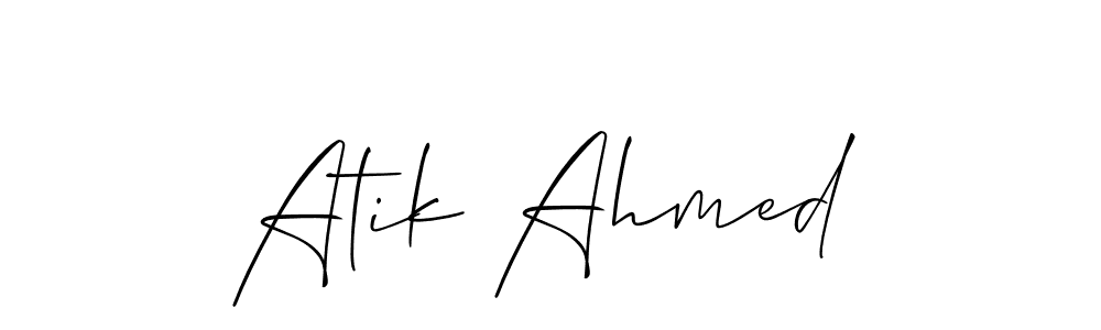 Design your own signature with our free online signature maker. With this signature software, you can create a handwritten (Allison_Script) signature for name Atik Ahmed. Atik Ahmed signature style 2 images and pictures png