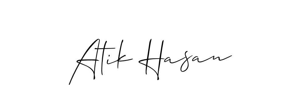 Make a short Atik Hasan signature style. Manage your documents anywhere anytime using Allison_Script. Create and add eSignatures, submit forms, share and send files easily. Atik Hasan signature style 2 images and pictures png