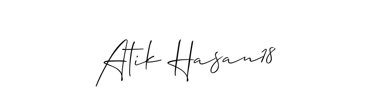 Design your own signature with our free online signature maker. With this signature software, you can create a handwritten (Allison_Script) signature for name Atik Hasan18. Atik Hasan18 signature style 2 images and pictures png