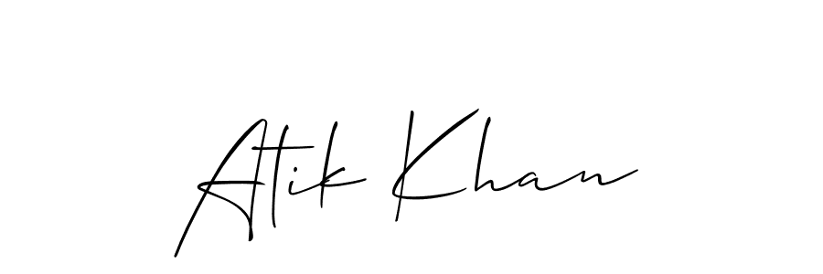 Create a beautiful signature design for name Atik Khan. With this signature (Allison_Script) fonts, you can make a handwritten signature for free. Atik Khan signature style 2 images and pictures png