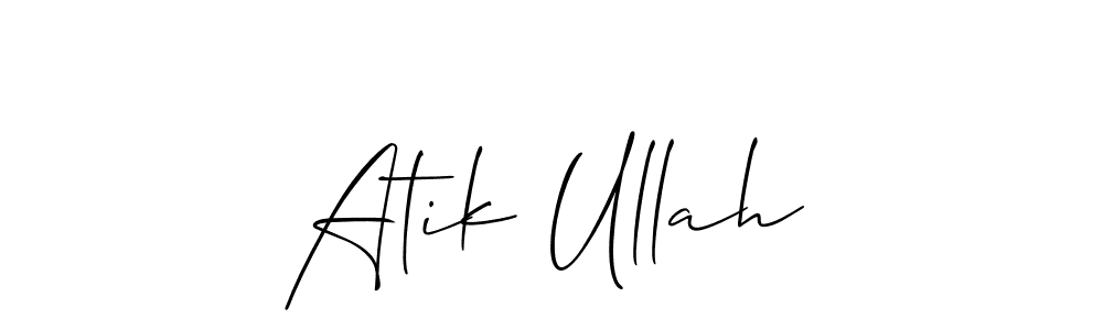 Use a signature maker to create a handwritten signature online. With this signature software, you can design (Allison_Script) your own signature for name Atik Ullah. Atik Ullah signature style 2 images and pictures png