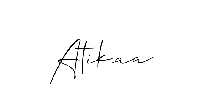 How to make Atik.aa name signature. Use Allison_Script style for creating short signs online. This is the latest handwritten sign. Atik.aa signature style 2 images and pictures png