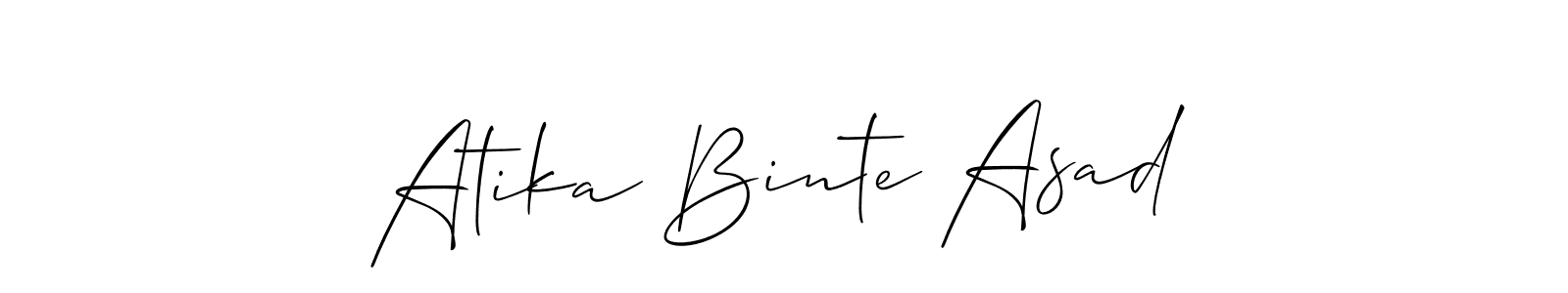 You should practise on your own different ways (Allison_Script) to write your name (Atika Binte Asad) in signature. don't let someone else do it for you. Atika Binte Asad signature style 2 images and pictures png