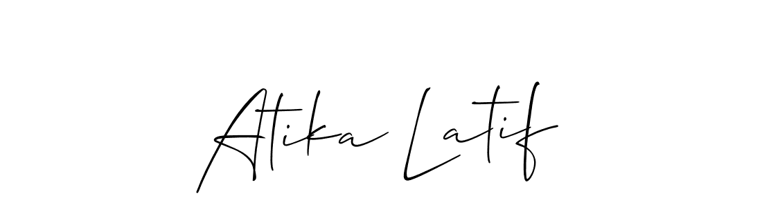 Make a short Atika Latif signature style. Manage your documents anywhere anytime using Allison_Script. Create and add eSignatures, submit forms, share and send files easily. Atika Latif signature style 2 images and pictures png