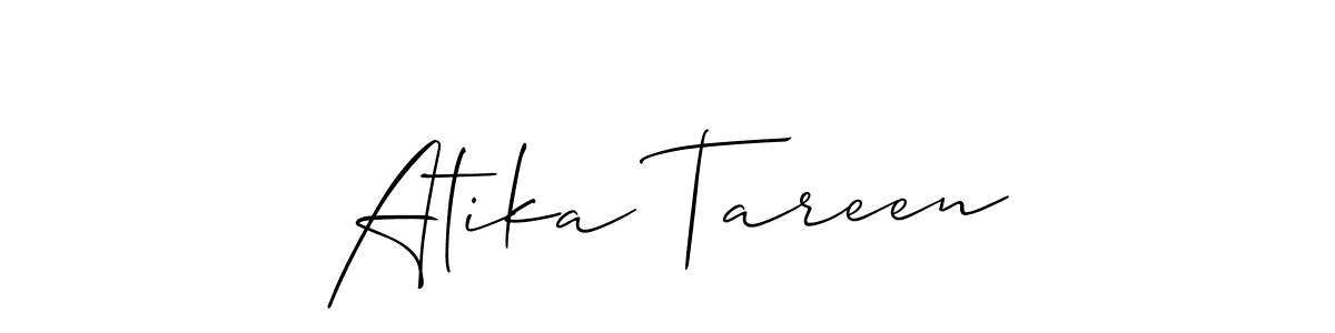 Create a beautiful signature design for name Atika Tareen. With this signature (Allison_Script) fonts, you can make a handwritten signature for free. Atika Tareen signature style 2 images and pictures png