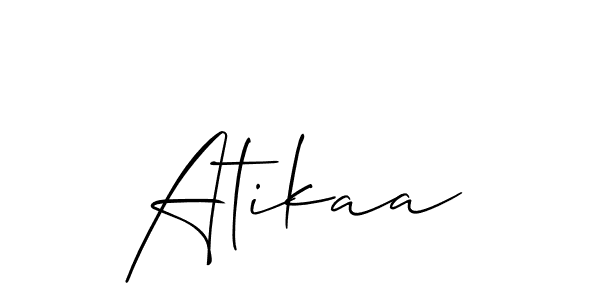 Create a beautiful signature design for name Atikaa. With this signature (Allison_Script) fonts, you can make a handwritten signature for free. Atikaa signature style 2 images and pictures png