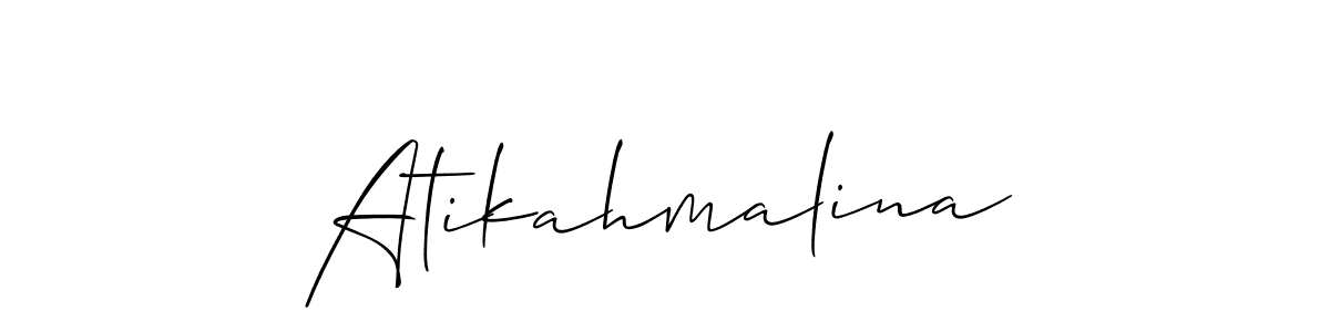 Also we have Atikahmalina name is the best signature style. Create professional handwritten signature collection using Allison_Script autograph style. Atikahmalina signature style 2 images and pictures png