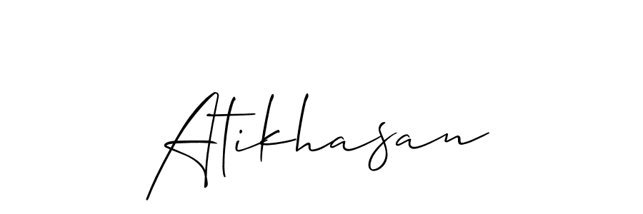 if you are searching for the best signature style for your name Atikhasan. so please give up your signature search. here we have designed multiple signature styles  using Allison_Script. Atikhasan signature style 2 images and pictures png