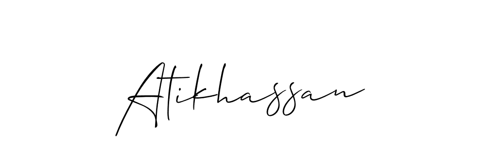 Design your own signature with our free online signature maker. With this signature software, you can create a handwritten (Allison_Script) signature for name Atikhassan. Atikhassan signature style 2 images and pictures png