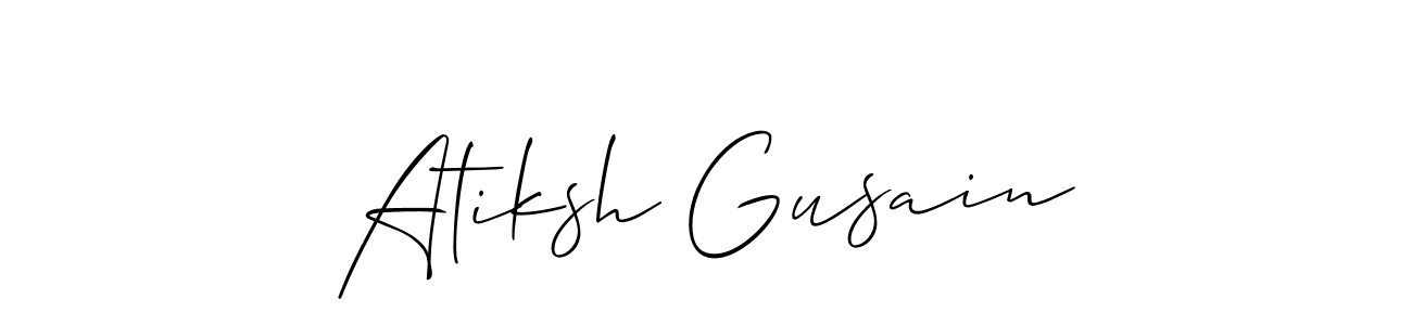 Use a signature maker to create a handwritten signature online. With this signature software, you can design (Allison_Script) your own signature for name Atiksh Gusain. Atiksh Gusain signature style 2 images and pictures png