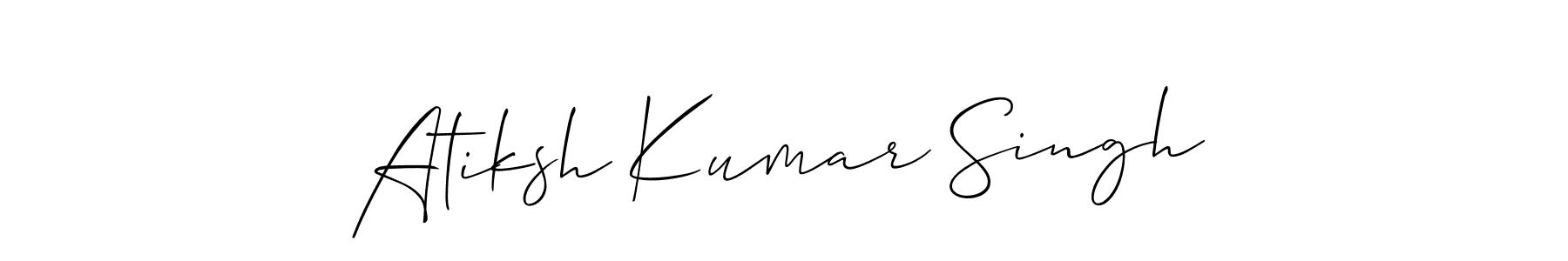 How to make Atiksh Kumar Singh signature? Allison_Script is a professional autograph style. Create handwritten signature for Atiksh Kumar Singh name. Atiksh Kumar Singh signature style 2 images and pictures png