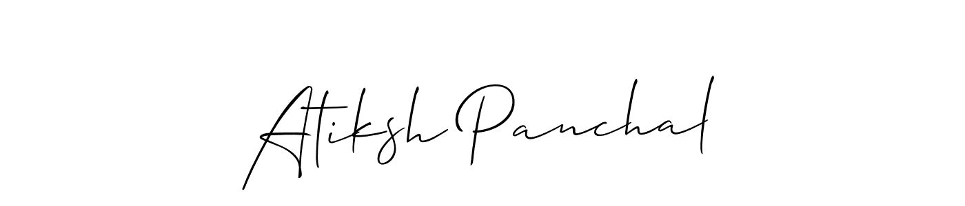 You should practise on your own different ways (Allison_Script) to write your name (Atiksh Panchal) in signature. don't let someone else do it for you. Atiksh Panchal signature style 2 images and pictures png