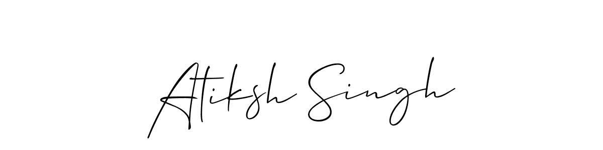 Also we have Atiksh Singh name is the best signature style. Create professional handwritten signature collection using Allison_Script autograph style. Atiksh Singh signature style 2 images and pictures png