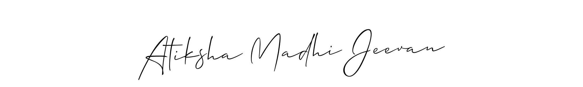 How to make Atiksha Madhi Jeevan signature? Allison_Script is a professional autograph style. Create handwritten signature for Atiksha Madhi Jeevan name. Atiksha Madhi Jeevan signature style 2 images and pictures png