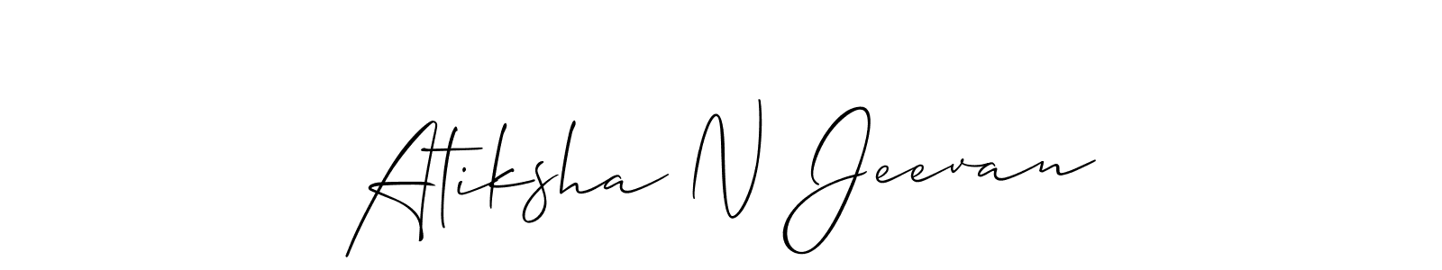 Use a signature maker to create a handwritten signature online. With this signature software, you can design (Allison_Script) your own signature for name Atiksha N Jeevan. Atiksha N Jeevan signature style 2 images and pictures png