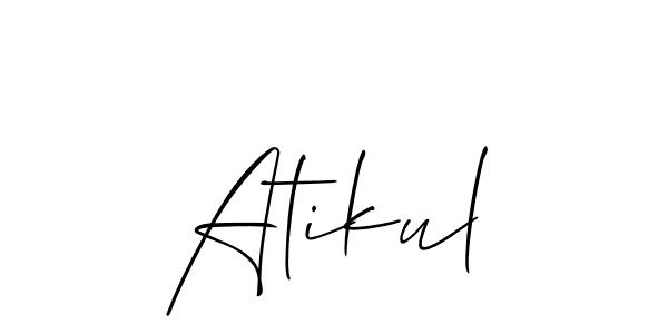 Allison_Script is a professional signature style that is perfect for those who want to add a touch of class to their signature. It is also a great choice for those who want to make their signature more unique. Get Atikul name to fancy signature for free. Atikul signature style 2 images and pictures png