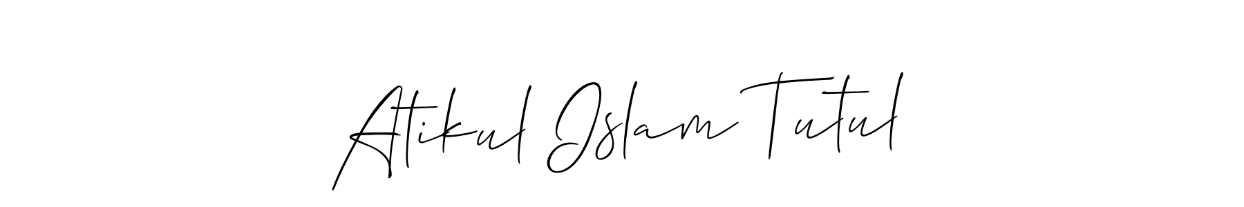 Make a short Atikul Islam Tutul signature style. Manage your documents anywhere anytime using Allison_Script. Create and add eSignatures, submit forms, share and send files easily. Atikul Islam Tutul signature style 2 images and pictures png