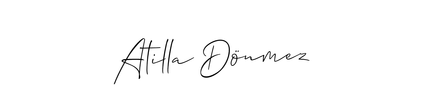 The best way (Allison_Script) to make a short signature is to pick only two or three words in your name. The name Atilla Dönmez include a total of six letters. For converting this name. Atilla Dönmez signature style 2 images and pictures png