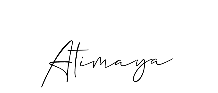 Design your own signature with our free online signature maker. With this signature software, you can create a handwritten (Allison_Script) signature for name Atimaya. Atimaya signature style 2 images and pictures png