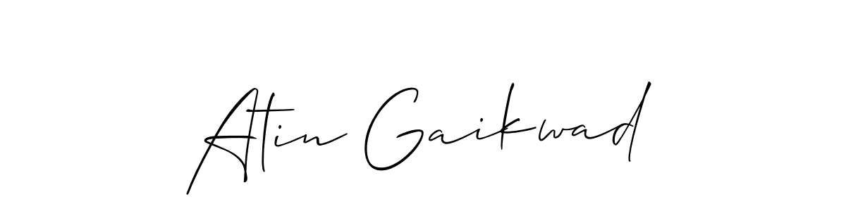 Also You can easily find your signature by using the search form. We will create Atin Gaikwad name handwritten signature images for you free of cost using Allison_Script sign style. Atin Gaikwad signature style 2 images and pictures png