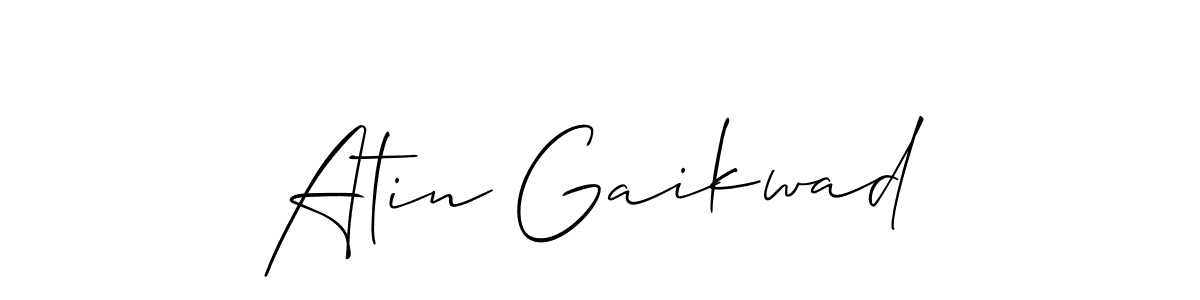 How to make Atin Gaikwad name signature. Use Allison_Script style for creating short signs online. This is the latest handwritten sign. Atin Gaikwad signature style 2 images and pictures png