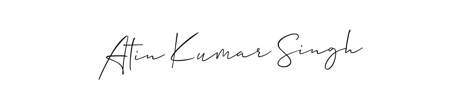 The best way (Allison_Script) to make a short signature is to pick only two or three words in your name. The name Atin Kumar Singh include a total of six letters. For converting this name. Atin Kumar Singh signature style 2 images and pictures png