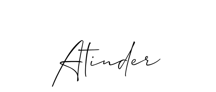 Also You can easily find your signature by using the search form. We will create Atinder name handwritten signature images for you free of cost using Allison_Script sign style. Atinder signature style 2 images and pictures png