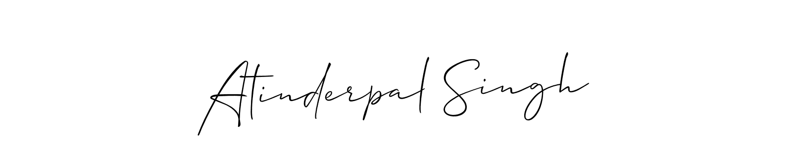 How to make Atinderpal Singh name signature. Use Allison_Script style for creating short signs online. This is the latest handwritten sign. Atinderpal Singh signature style 2 images and pictures png