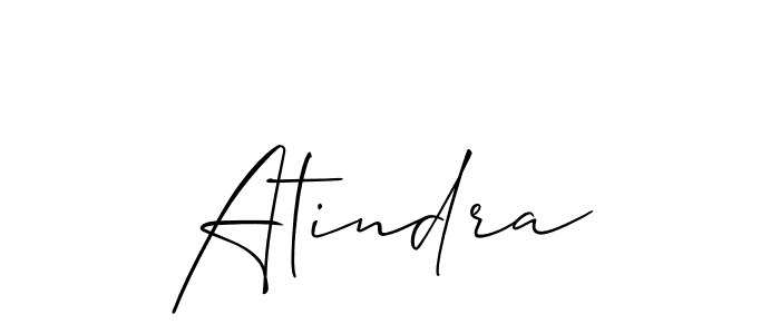 Create a beautiful signature design for name Atindra. With this signature (Allison_Script) fonts, you can make a handwritten signature for free. Atindra signature style 2 images and pictures png