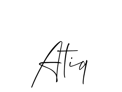 Make a short Atiq signature style. Manage your documents anywhere anytime using Allison_Script. Create and add eSignatures, submit forms, share and send files easily. Atiq signature style 2 images and pictures png