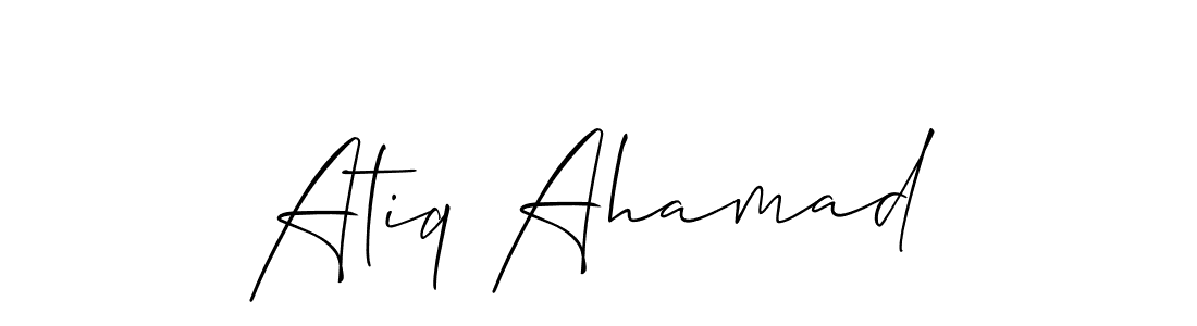 Atiq Ahamad stylish signature style. Best Handwritten Sign (Allison_Script) for my name. Handwritten Signature Collection Ideas for my name Atiq Ahamad. Atiq Ahamad signature style 2 images and pictures png