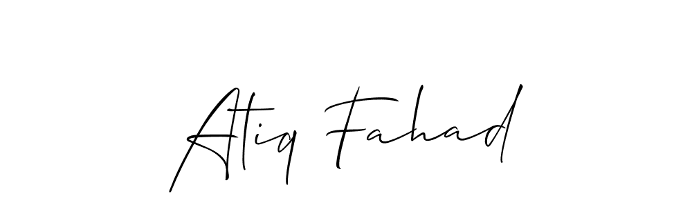 The best way (Allison_Script) to make a short signature is to pick only two or three words in your name. The name Atiq Fahad include a total of six letters. For converting this name. Atiq Fahad signature style 2 images and pictures png