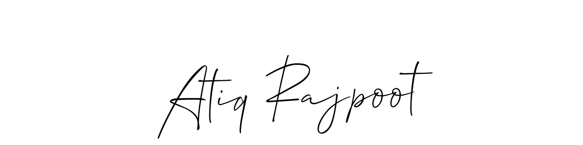 Make a short Atiq Rajpoot signature style. Manage your documents anywhere anytime using Allison_Script. Create and add eSignatures, submit forms, share and send files easily. Atiq Rajpoot signature style 2 images and pictures png