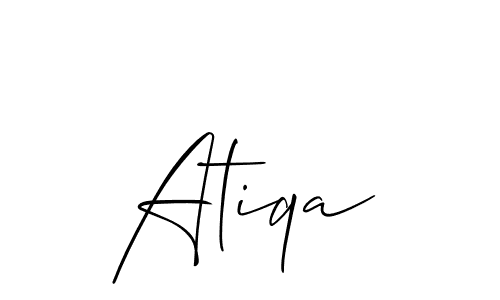 You should practise on your own different ways (Allison_Script) to write your name (Atiqa) in signature. don't let someone else do it for you. Atiqa signature style 2 images and pictures png