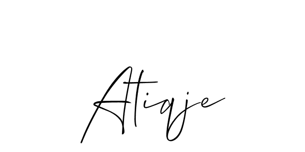 Make a beautiful signature design for name Atiqje. With this signature (Allison_Script) style, you can create a handwritten signature for free. Atiqje signature style 2 images and pictures png