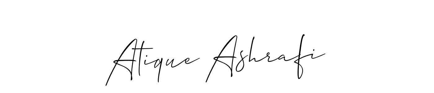 Design your own signature with our free online signature maker. With this signature software, you can create a handwritten (Allison_Script) signature for name Atique Ashrafi. Atique Ashrafi signature style 2 images and pictures png