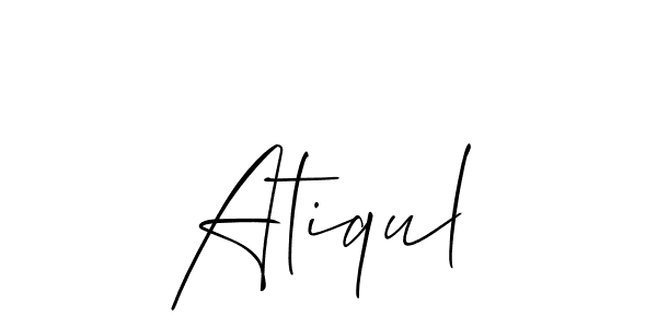 How to make Atiqul name signature. Use Allison_Script style for creating short signs online. This is the latest handwritten sign. Atiqul signature style 2 images and pictures png