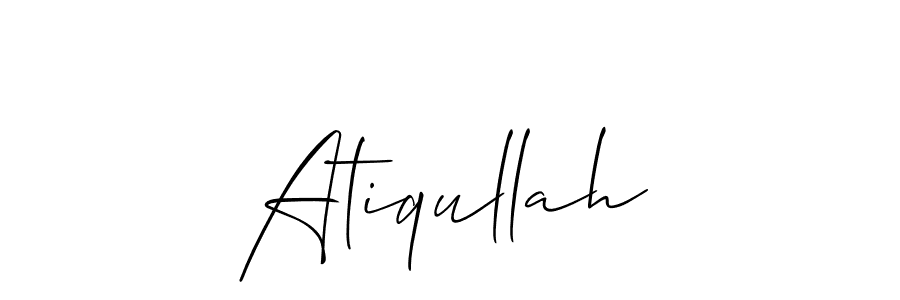 Make a beautiful signature design for name Atiqullah. With this signature (Allison_Script) style, you can create a handwritten signature for free. Atiqullah signature style 2 images and pictures png