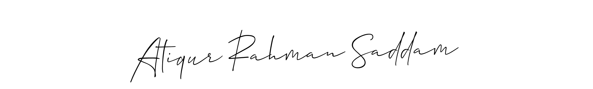 Create a beautiful signature design for name Atiqur Rahman Saddam. With this signature (Allison_Script) fonts, you can make a handwritten signature for free. Atiqur Rahman Saddam signature style 2 images and pictures png