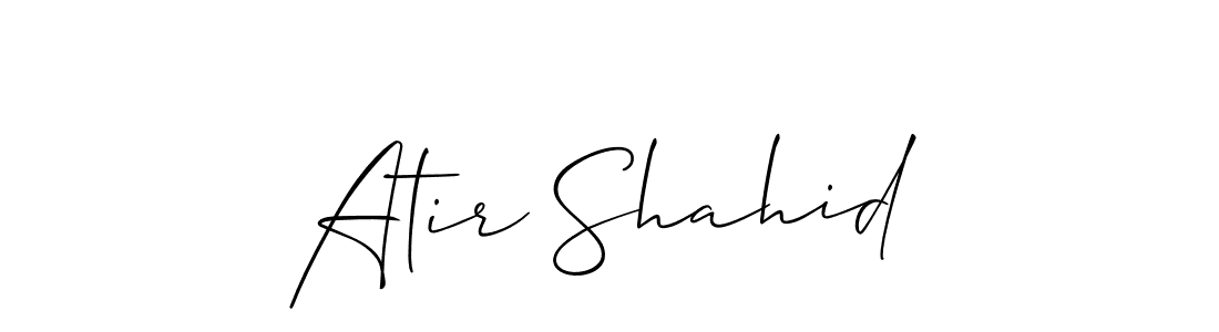 Make a beautiful signature design for name Atir Shahid. With this signature (Allison_Script) style, you can create a handwritten signature for free. Atir Shahid signature style 2 images and pictures png