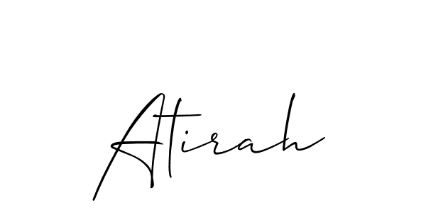 How to make Atirah signature? Allison_Script is a professional autograph style. Create handwritten signature for Atirah name. Atirah signature style 2 images and pictures png