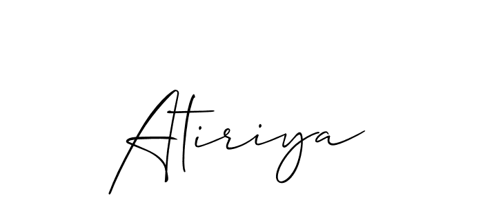 Similarly Allison_Script is the best handwritten signature design. Signature creator online .You can use it as an online autograph creator for name Atiriya. Atiriya signature style 2 images and pictures png