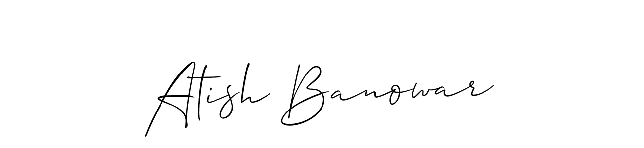 How to Draw Atish Banowar signature style? Allison_Script is a latest design signature styles for name Atish Banowar. Atish Banowar signature style 2 images and pictures png