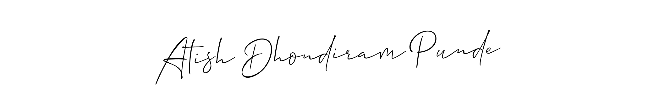 Create a beautiful signature design for name Atish Dhondiram Punde. With this signature (Allison_Script) fonts, you can make a handwritten signature for free. Atish Dhondiram Punde signature style 2 images and pictures png